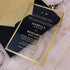 gold foil print formal framed acrylic wedding invitations CWIFI10